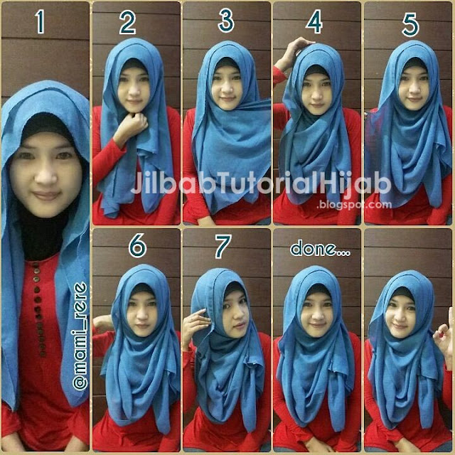 tutorial hijab segi empat untuk wajah bulat modern terbaru