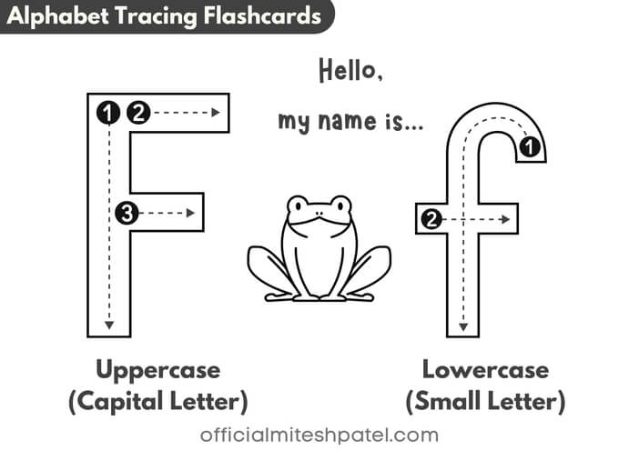 Free Printable Letter F Alphabet Tracing Flash Cards PDF download