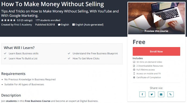 [100% Free] How To Make Money Without Selling