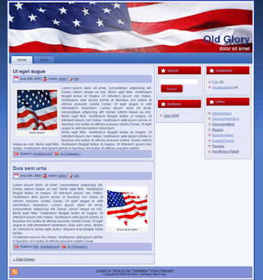 patriotic three column wordpress theme