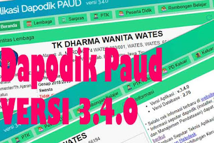 Download Dapodik Paud 3.4.0 Semester 2 TA 2018/2019