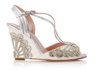 Wedge wedding shoes rhinestones 