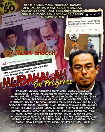 MUBAHALAH ON PROGRESS! Hakim MA Yang Tolak Kasasi Kasus KM-50, Akhirnya Ditahan KPK Terima Suap Rp 3 Miliar