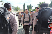 Jelang Pemilu 2024, Kapolres Tanggamus Periksa Seluruh Personel Pengamanan TPS.