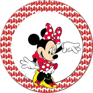 Minnie in Red and Polka Dots Toppers or Free Printable Candy Bar Labels.