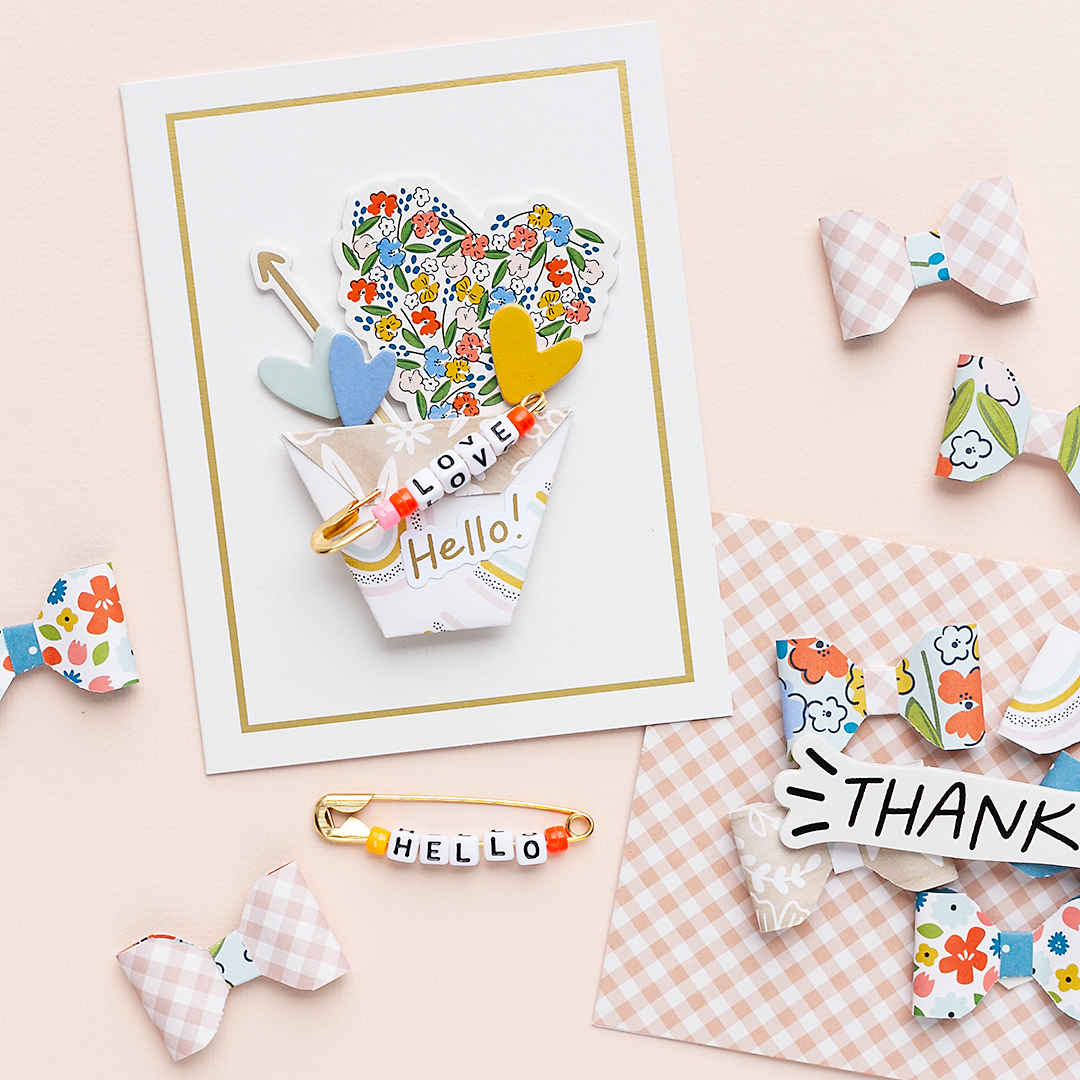 Cardmaking with a paper flower pot and stickers by Jen Hadfield Reaching Out