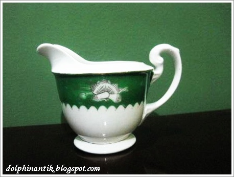 Dolphin Antik Tea Set Vintage Warna  Hijau Putih