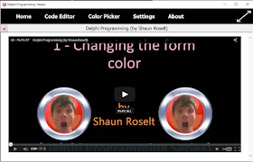 Here you can see the entire 'Delphi Programming' playlist can be watched from inside DPH.