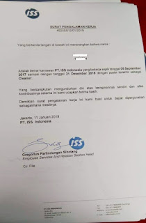 Contoh Paklaring  PT ISS Indonesia Surat Pengalaman 