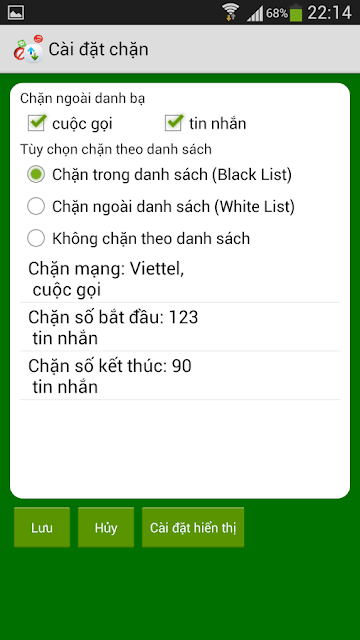 Chặn theo số đầu, theo số cuối hay theo đầu số nhà mạng