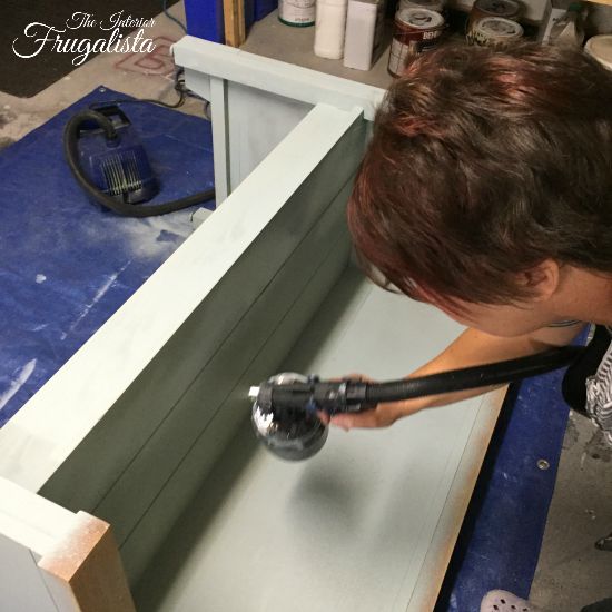 Applying chalk paint using a HomeRight paint sprayer 