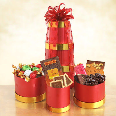 Kim's La Bella Baskets Godiva Winter Wishes Tower