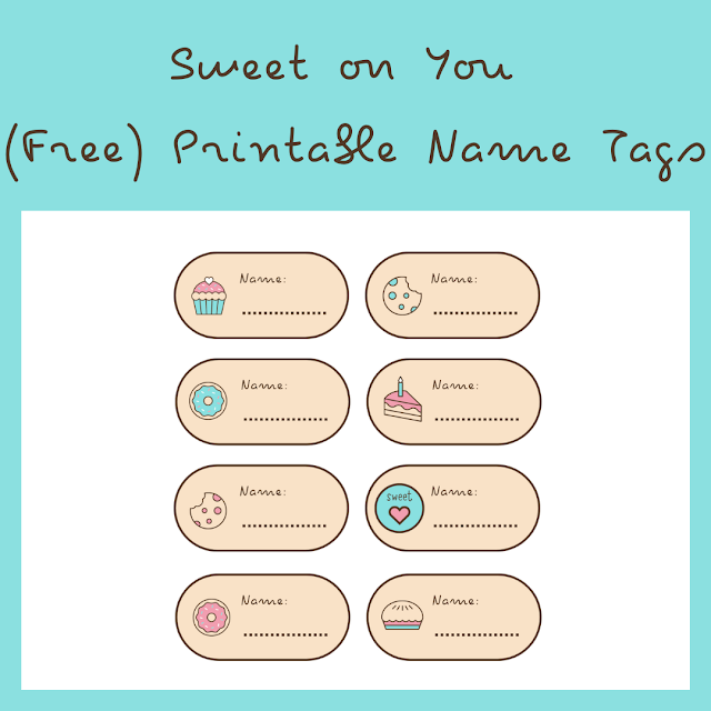 Sweet on You Name Tags - free printable