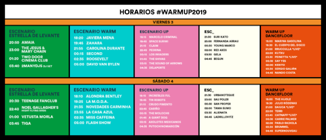 Horarios Warm Up Estrella de Levante 2019