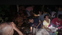 Dampak akibat gempa (M)6,4 di kabupaten Gunung Kidul, sejumlah rumah warga rusak