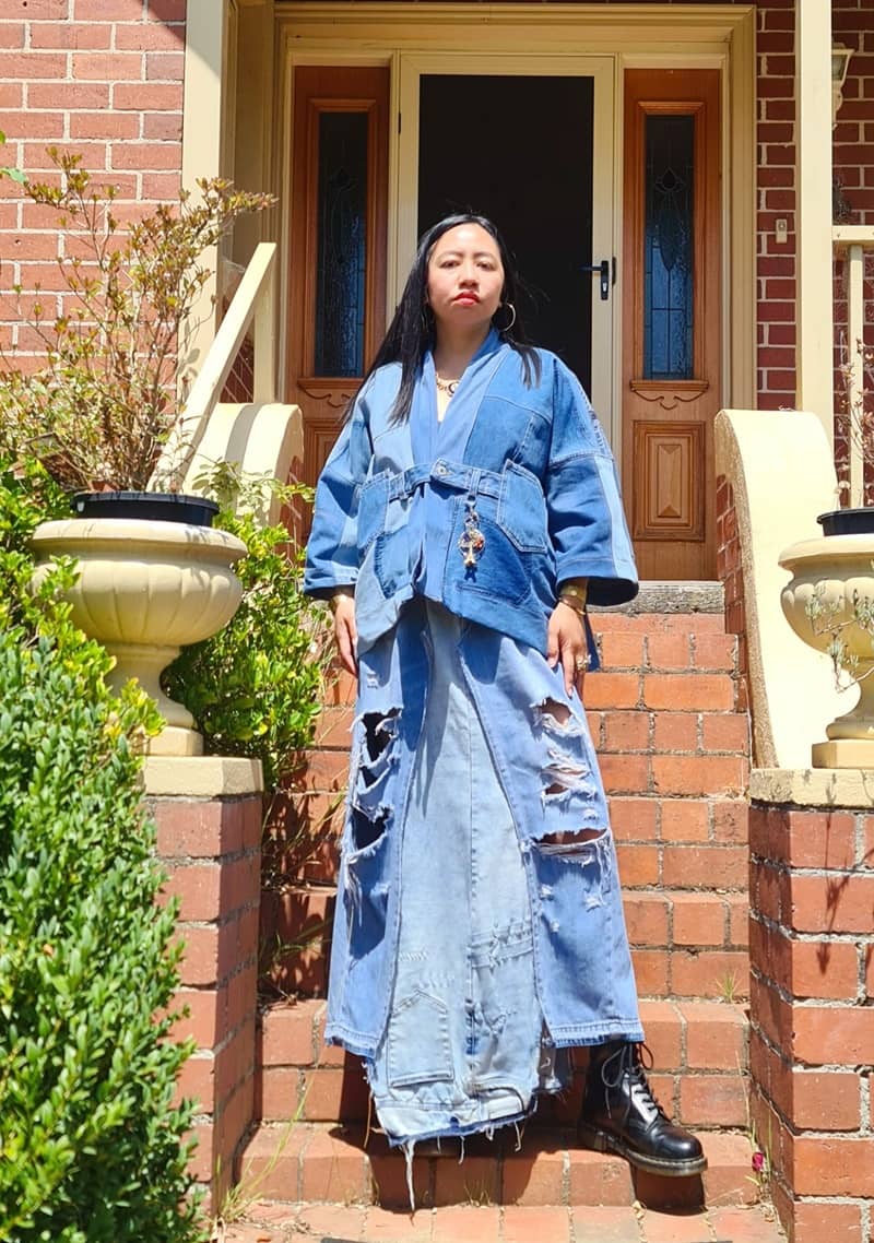Upcycling Denim Jeans into Kimono Jacket