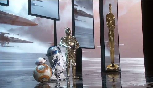 Star Wars' BB-8, R2-D2 and C-3PO arrive at the Oscars 2016