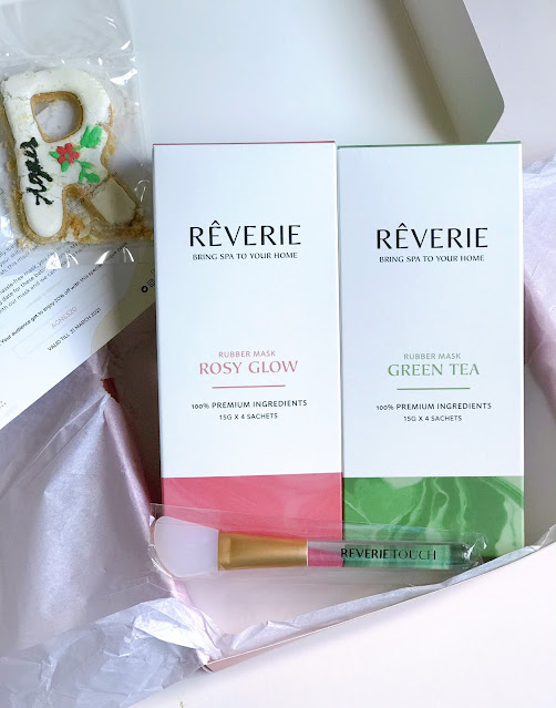 Reverie Touch Rosy Glow Rubber Mask and Green Tea Rubber Mask