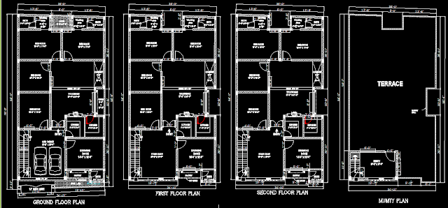 Residential Flat Drawing | 2D Residential Drawings | 3d Residential Apartments