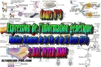 Cours N°3 Expression de l’information génétique 2 bac biof PDF , Sciences de la Vie et de la Terre biof, svt biof, 2 bac biof, Examen National, Devoir, 2 bac inter, PDF, baccalauréat international maroc, baccalauréat international, BAC, 2 éme Bac, Exercices, Cours, devoirs, examen nationaux, exercice, filière, 2ème Baccalauréat, prof de soutien scolaire a domicile, cours gratuit, cours gratuit en ligne, cours particuliers, cours à domicile, soutien scolaire à domicile, les cours particuliers, cours de soutien, les cours de soutien, cours online, cour online.