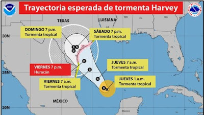 HURACAN "HARVEY" ALCANZA LA CATEGORIA 3 Y TEXAS SE PREPARA PARA LA PEOR CATASTROFE