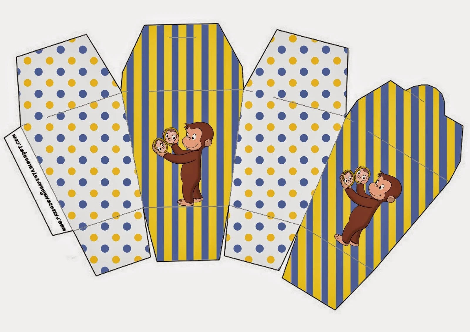 Curious George Free Printable Chinese Take Away Box. 