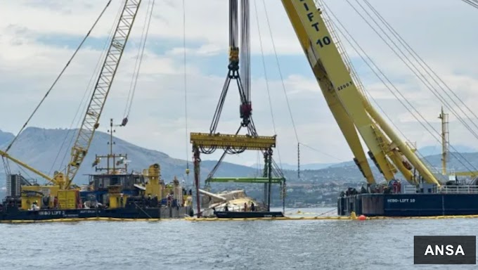 Riemerge il relitto del superyacht Bayesian: operazioni di recupero quasi completate a Porticello
