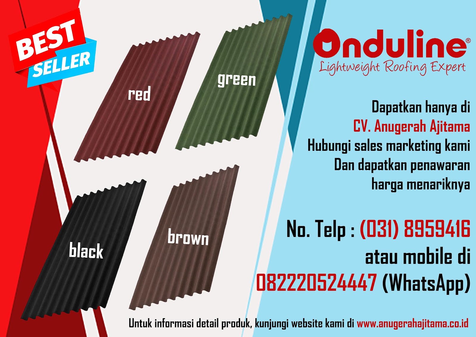 Jual Atap Bitumen Onduline Harga Terbaru 2022 CV 