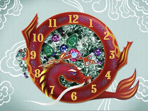 golden dragon clock Download Animasi Screensaver Dragon Year Clock