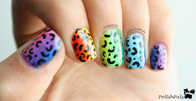 Rainbow Leopard Print Nails