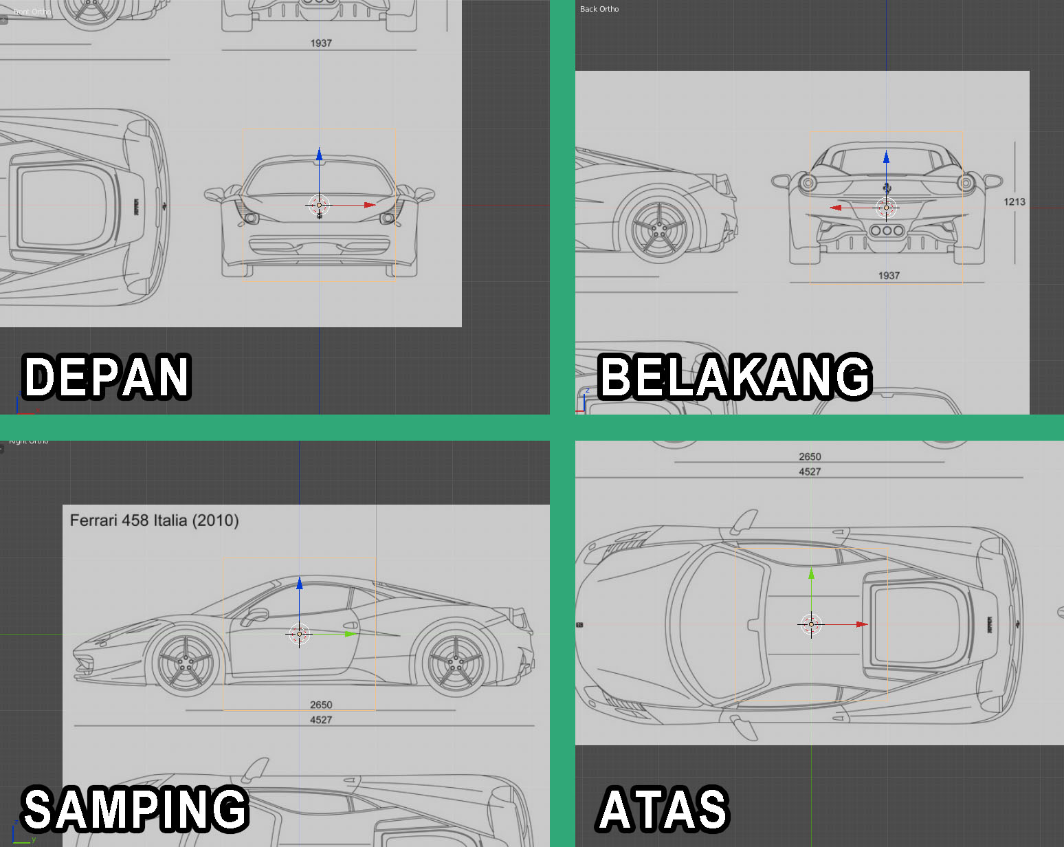 Memasang Blueprint Di Blender 3d Blendmuns Indonesia