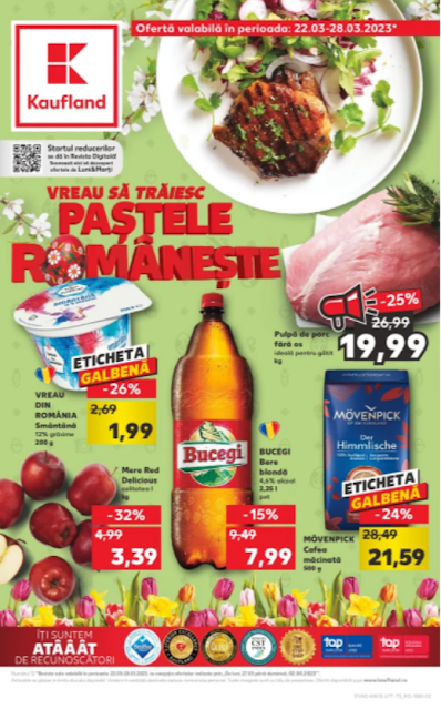 Kaufland Promotii + Catalog - Brosura 22-28.03 2023 → PASTELE ROMANESTE