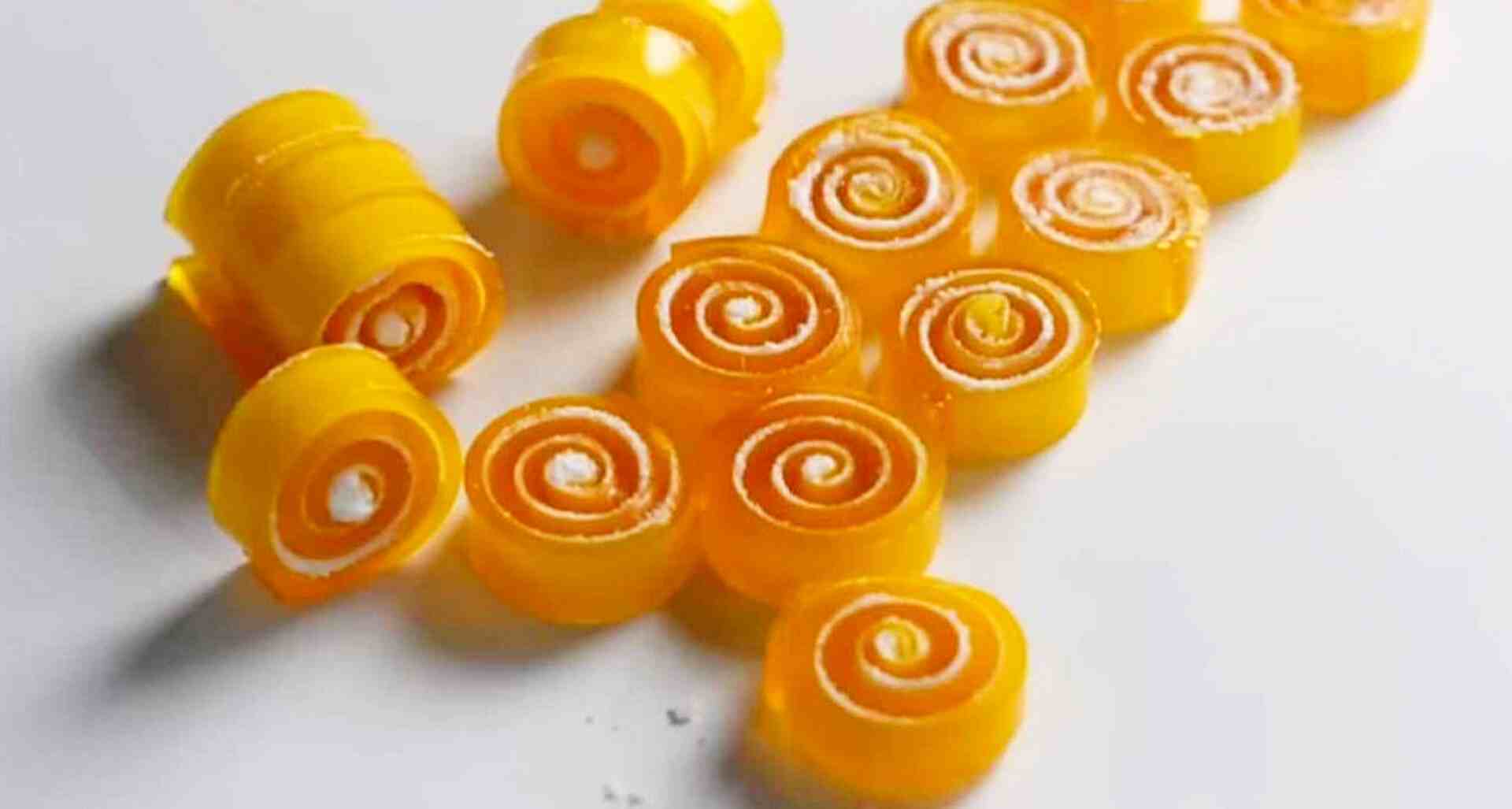 Resep alami permen jeli jeruk gulung, orang jelly roll candy