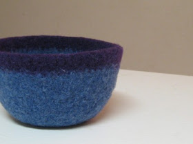 blue felted bowl