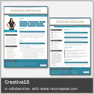 Berikut ini merupakan tampilan layout CV Creativa10