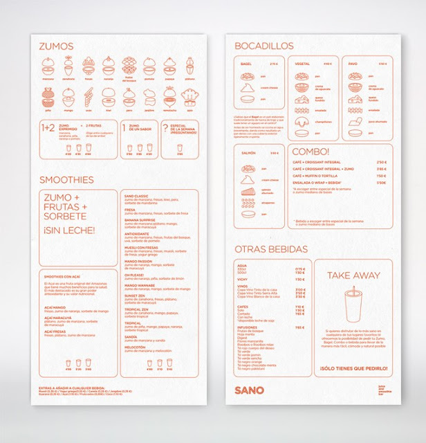 Great Menu Graphic Design by Sano Juice