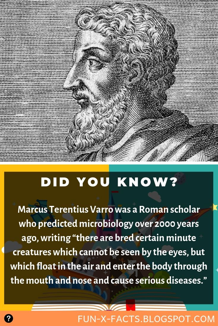 Interesting fact: Marcus Terentius Varro was a Roman scholar who predicted microbiology over 2000 years ago