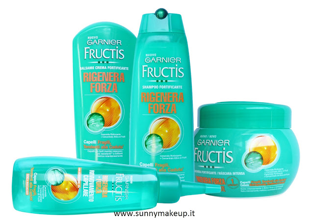 Garnier Fructis - Rigenera Forza. Balsamo, shampoo, maschera e Lozione rigenerante.