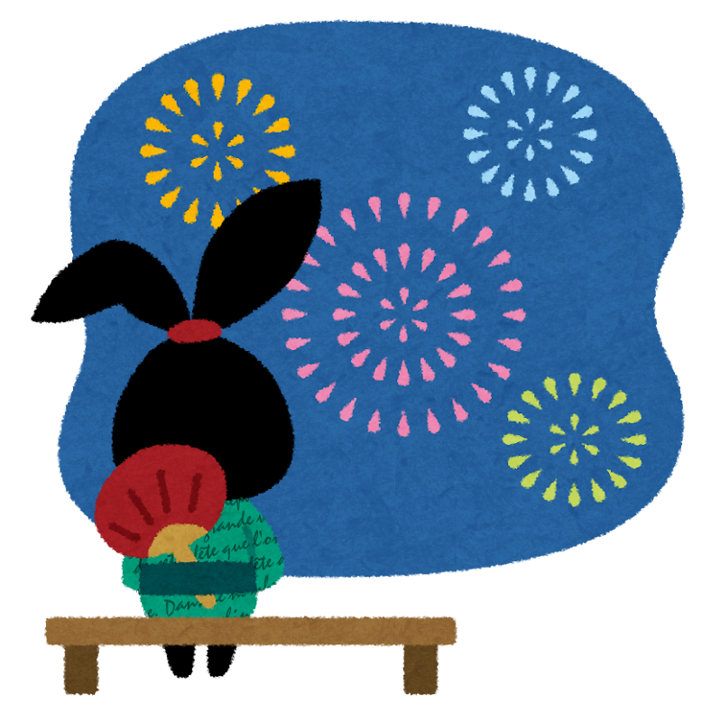 花火を見上げる ぴょこ のイラスト かわいいフリー素材集 いらすとや 花火を見上げる ぴょこ のイラスト かわいいフリー素材集 いらすとや