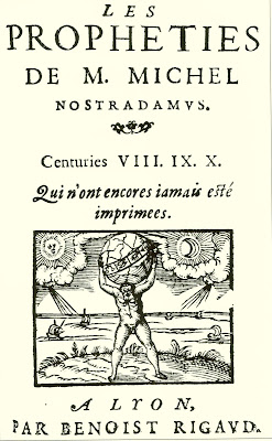 Title page of original Nostradamus Les Propheties - Prophecies