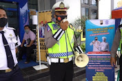 Satlantas Polres batang Sosialisasikan Pencegahan Penyebaran Covid-19 