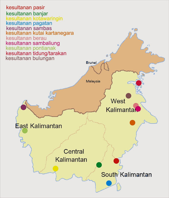 peta kerajaan islam di kalimantan