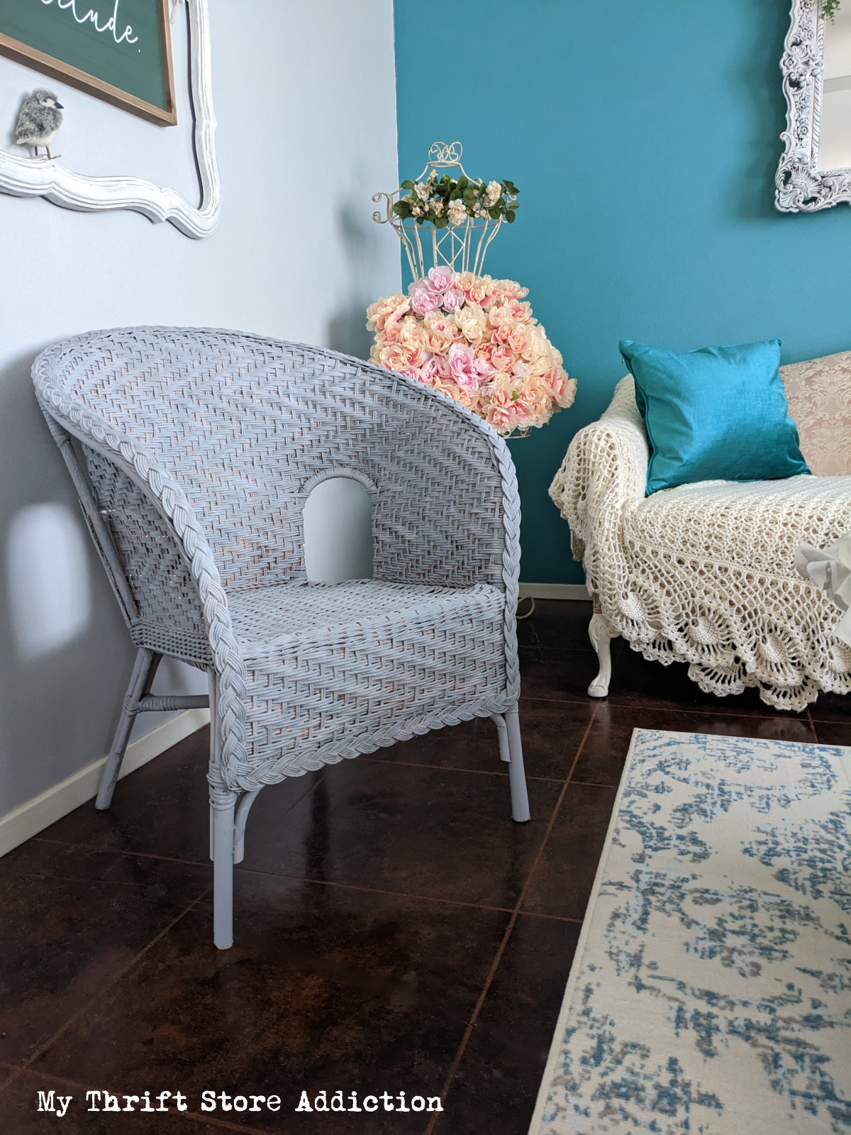 DIY painted wicker chair