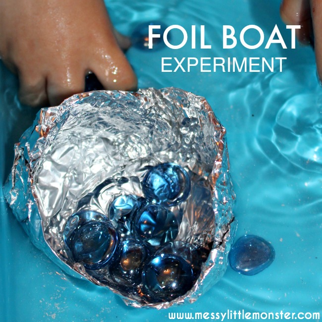 Floating Foil Boat Experiment - Messy Little Monster