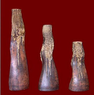 Three antique flower vase