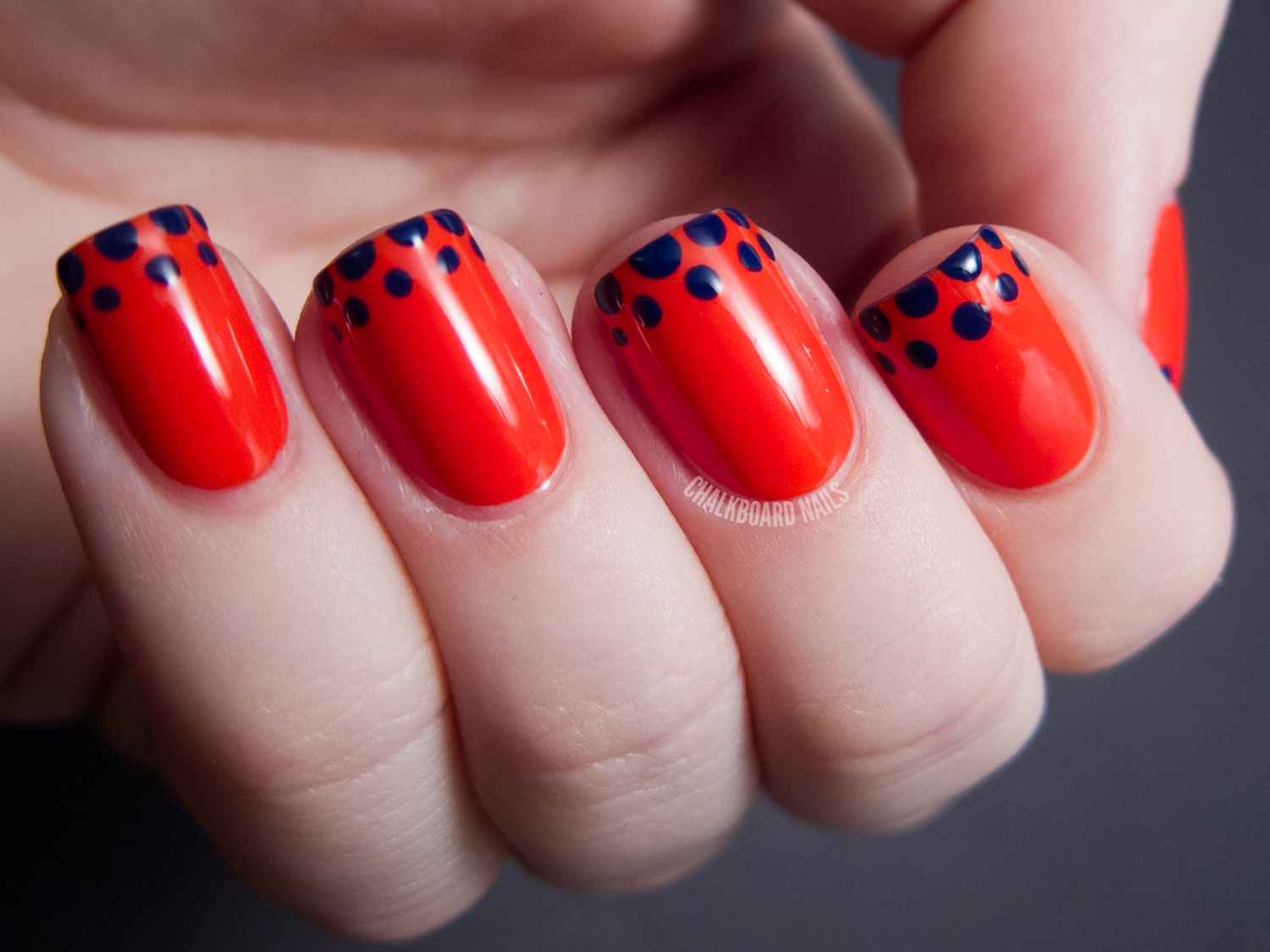Easy Dotted French Tip - OPI Euro Centrale Nail Art | Chalkboard Nails ...