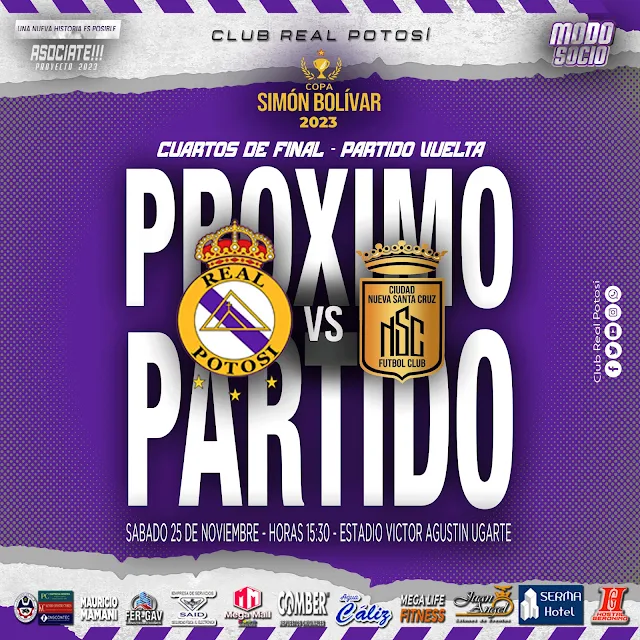 Venta de Entradas Real Potosi vs Ciudad Nueva Santa Cruz