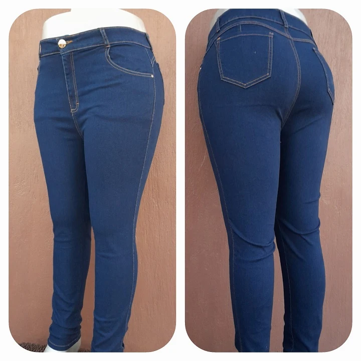 Skinny Jeans - Con Bolsas Traseras - Azul Mezclilla