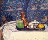 Still Life with a Coffeepot by Camille Pissarro - Still Life Paintings from Hermitage Museum