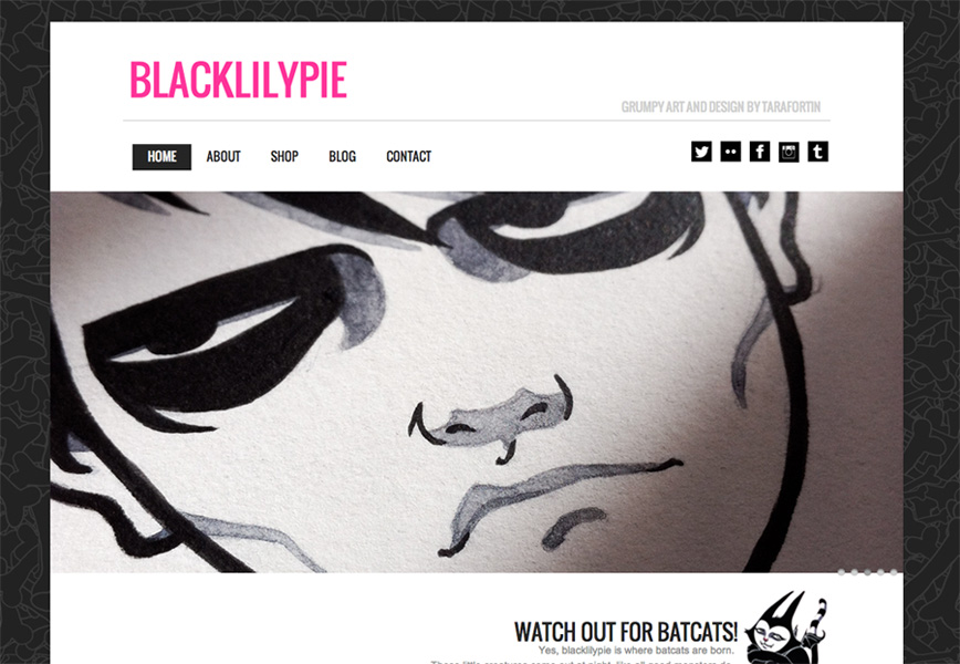 blacklilypie.com website frontpage grab screenshot